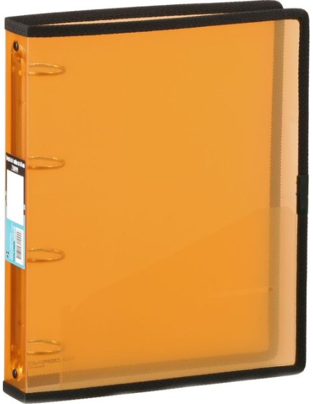 Carpeta a4 4 anillas 40mm color naranja polipropileno con ribete