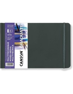 Cuaderno canson mix media blanco 14x216 36h 200g grano fino