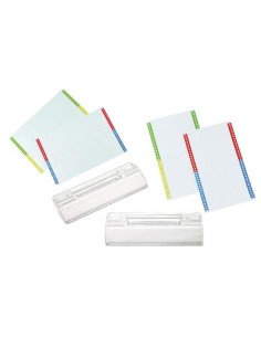 GRAFOPLÁS 10 VISORES + 10 TIRAS DE ETIQUETAS PARA CARPETAS COLGANTES COLORES SURTIDOS -BOLSA-