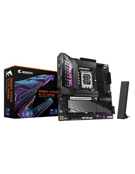 B860M AORUS ELITE WIFI6E Placa base - CPUs Intel Core Ultra, VRM de 12+1+2+1 fases, hasta 9200MHz DDR5, 1xPCIe 5.0 + 2xPCIe 4.0 