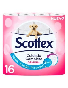 SCOTTEX ORIGINAL PAPEL HIGIÉNICO DOBLE CAPA PACK DE 16 ROLLOS