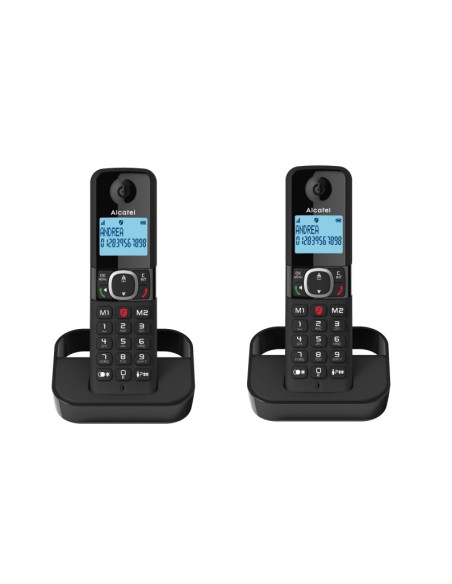 F860 DUO EU Teléfono DECT Identificador de llamadas Negro