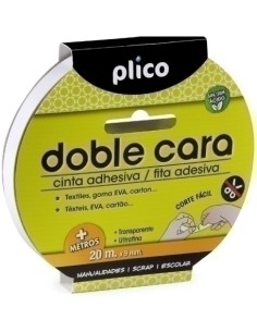 CINTA DOBLE CARA PLICO 9x20 BLANCO