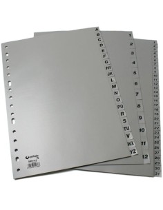 GRAFOPLÁS JUEGO DE ABECEDARIO FOLIO 16 TALADROS PP OPACO GRIS