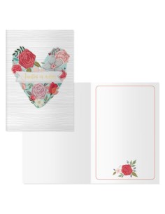 Pack 6 tarjetas felicitacion modelo valentin bouquet 115x170mm