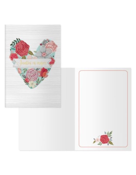 Pack 6 tarjetas felicitacion modelo valentin bouquet 115x170mm