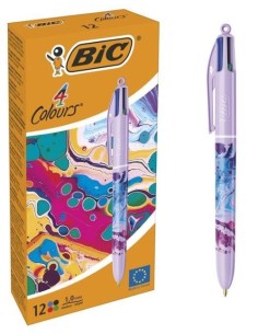 C 12 boligrafos bic 4 colores hydro purple punta 1mm