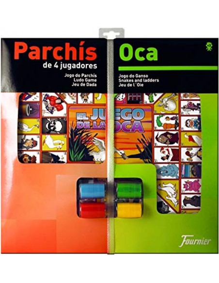 Tablero 40x40cm grande parchis oca accesorios 4 jugadores