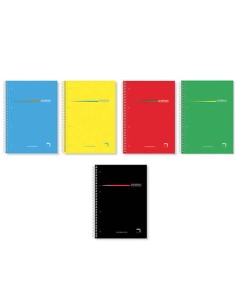 CUADERNO SERIE PREMIUM TAPA EXTRA DURA 70 GRS. A-5 (148X210MM.) MICROPERFORADO 160 HOJAS CUADRÍCULA 5X5 + GRECA SURTIDO PACSA 16