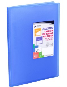 Carpeta 40 fundas soldadas a4 tapa flexible color azul carchiplas