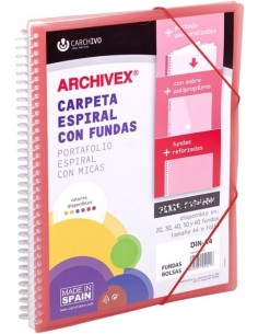 CARPETA 50 FUNDAS CANGURO A4 ARCHIVEX STAR ROJO