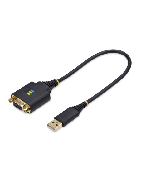 Cable Adaptador USB a Módem Nulo Serie DCE de 30cm - con Retención COM - FTDI - RS232 - con Tornillos/Tuercas Intercambiables - 