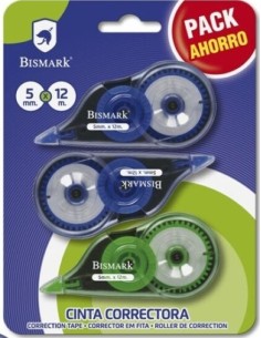 C 12 BLISTER 3 CINTA CORRECTORA BISMARK 5MMX12M
