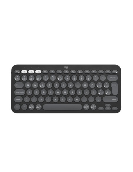 Pebble Keys 2 K380s teclado Universal RF Wireless + Bluetooth QWERTY Español Grafito