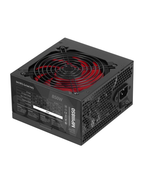 MPIII850, Fuente Alimentación PC ATX 850W, 5 Años de Garantía, 85% Eficiencia, Sistema Digital APFC, Ventilador FDB 120mm AI-RPM