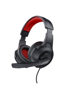 24785 auricular y casco Auriculares Alámbrico Diadema Juego Negro, Rojo