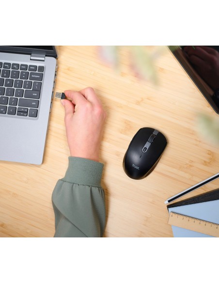 Ozaa ratón mano derecha RF Wireless + Bluetooth Óptico 3200 DPI Ozaa ratón mano derecha RF Wireless + Bluetooth Óptico 3200 DPI