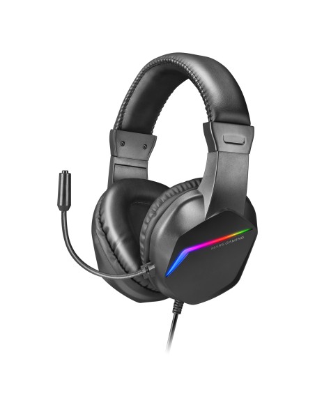 MH122 Negro, Cascos Gaming FRGB Over Ear con Micrófono, Sonido HiFi, Cancelación de Sonido, Ultraligeros, PS4 PS5 Xbox Switch Ta