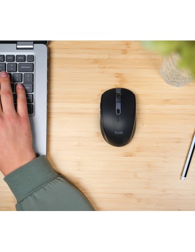 Ozaa ratón mano derecha RF Wireless + Bluetooth Óptico 3200 DPI