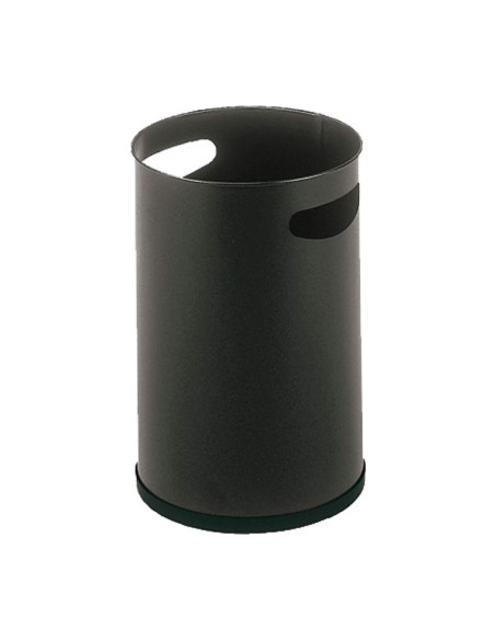 PAPELERA METALICA SIE 101 CON ASAS NEGRO 12L