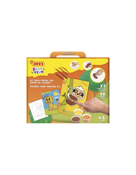 Kit pinta con arena de colores animales terrestres play ampfun