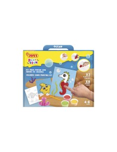 Kit pinta con arena de colores animales marinos play ampfun