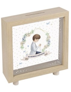 HUCHA MADERA COMUNION NINO ORLA