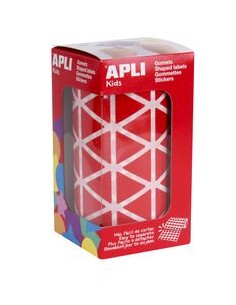 ROLLO GOMETS TRIANGULARES ROJO AUTOADHESIVOS 20MM