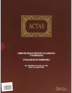 Libro actas hojas moviles A4 100 hojas