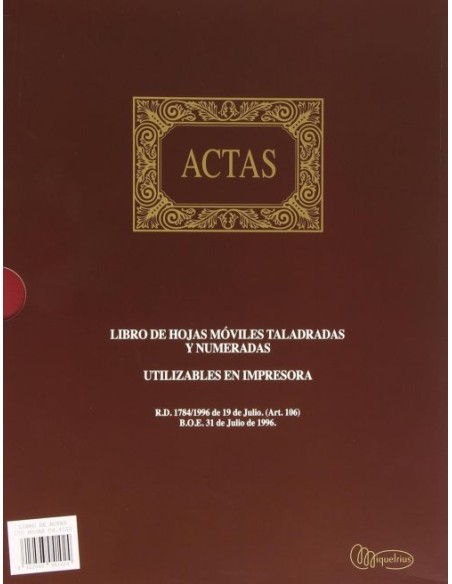 Libro actas hojas moviles A4 100 hojas Libro actas hojas moviles A4 100 hojas