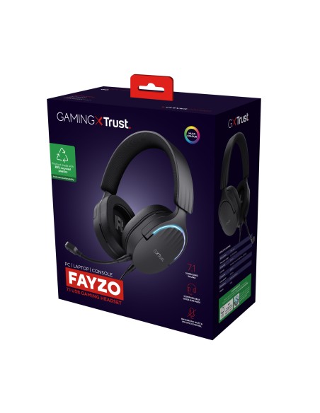GXT 490 FAYZO Auriculares Alámbrico Diadema Juego USB tipo A Negro