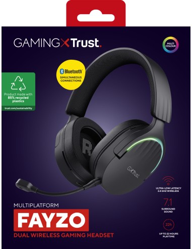 GXT 491 Fayzo Auriculares Inalámbrico y alámbrico Diadema Juego USB Tipo C Bluetooth Negro