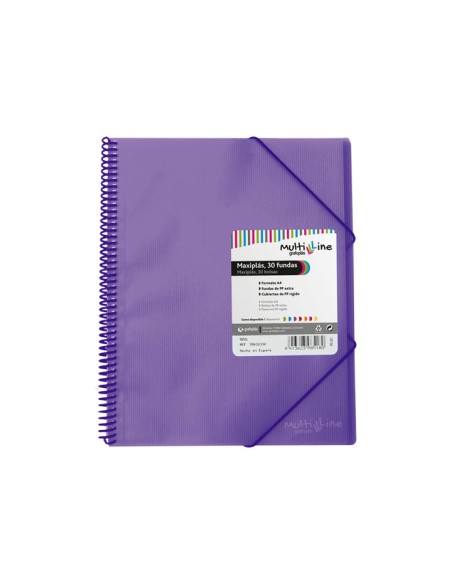 CARP. GRAFOPLAS 30 FUNDAS MAXIPLAS C/ESPIRAL LILA