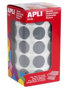 ROLLO GOMETS REDONDO GRIS AUTOADHESIVOS 20MM