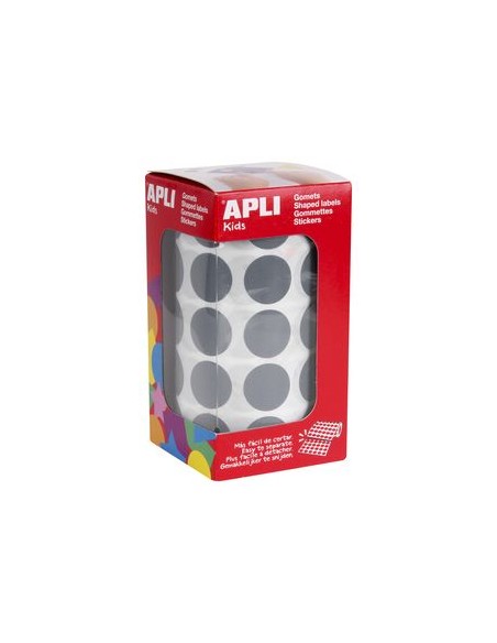 ROLLO GOMETS REDONDO GRIS AUTOADHESIVOS 20MM