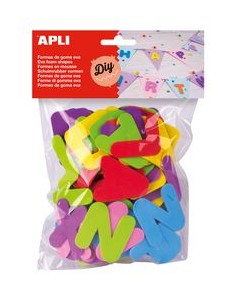 Bolsa letras goma eva surtidas 104 unidades 55 mm