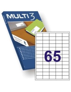 C 100 HOJAS ETIQUETAS FT IM 38X212 MULTI3 CANTOS RECTOS