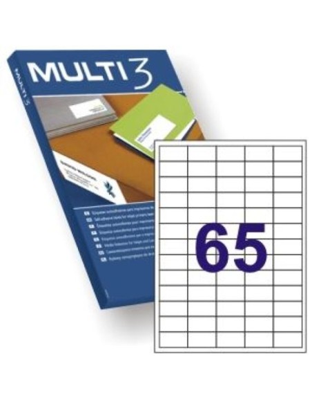 C 100 HOJAS ETIQUETAS FT IM 38X212 MULTI3 CANTOS RECTOS