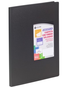 Carpeta 30 fundas soldadas a4 tapa flexible color negro carchiplas