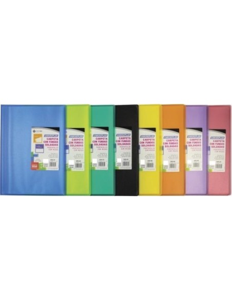 Paq 8 carpeta 50 fundas soldadas a4 tapa flexible colores surtidos carchiplas
