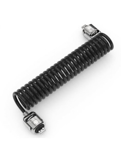 Dual Head Coiled Cable Keyed Lock cable antirrobo Negro