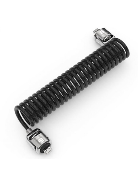 Dual Head Coiled Cable Keyed Lock cable antirrobo Negro