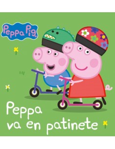 Peppa Pig Libro de carton Peppa va en patinete