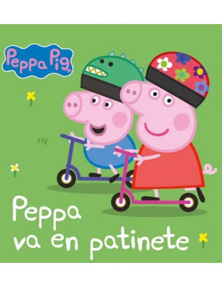 Peppa Pig Libro de carton Peppa va en patinete