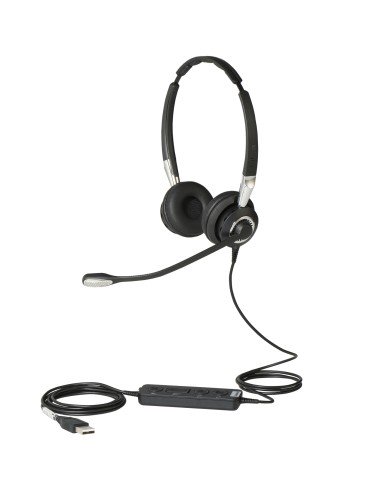 Biz 2400 II USB Duo CC MS Auriculares Alámbrico Diadema Oficina/Centro de llamadas Negro, Plata