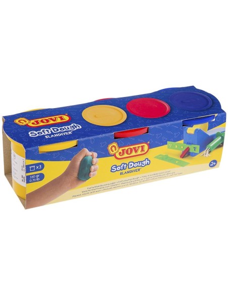 PACK 3 BOTES PLASTILINA JOVI BLANDIVER 110GR STDO