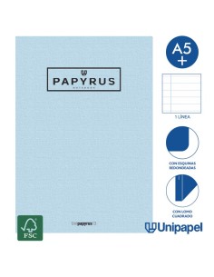 LIBRETA GRAPADA GOFRADA A5+ 48 HOJAS 90GR. 1 LINEA COLORES SURTIDOS PAPYRUS 88430699