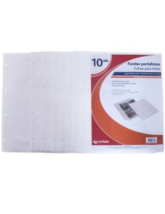GRAFOPLÁS FUNDAS 4 TALADROS PP EXTRA 320X320MM PARA ÁLBUM FOTOGRAFÍAS TRANSPARENTE -BOLSA 10U-