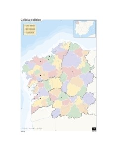MAPA MUDO ERIK COLOR POLITICO GALICIA - Pack de 50 unidades