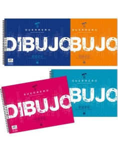 GUERRERO BLOCK DIBUJO ESPIRAL 20 HOJAS 120 GR CON RECUADRO FOLIO PROLONGADO 37002499 - Pack de 18 unidades